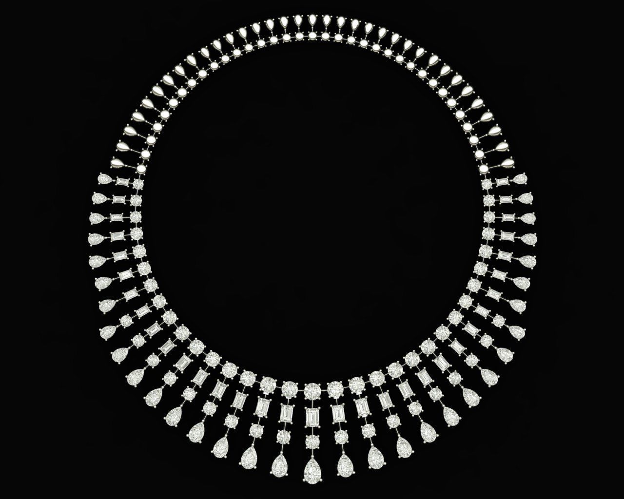 Necklace diamond 3D print model_8