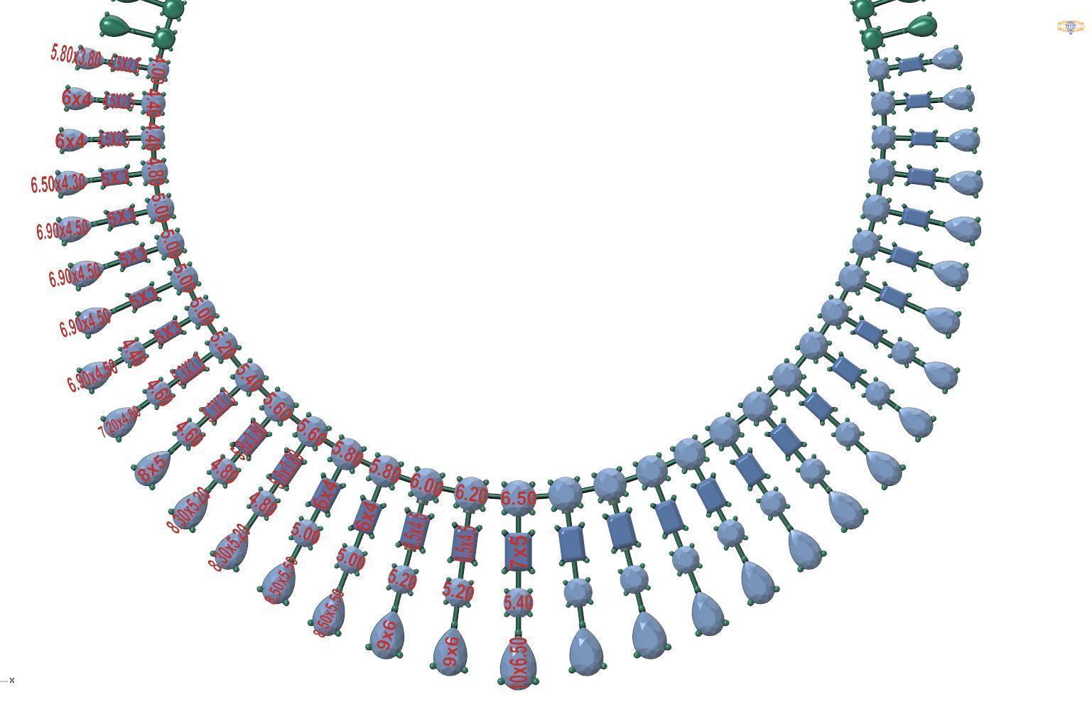 Necklace diamond 3D print model_9