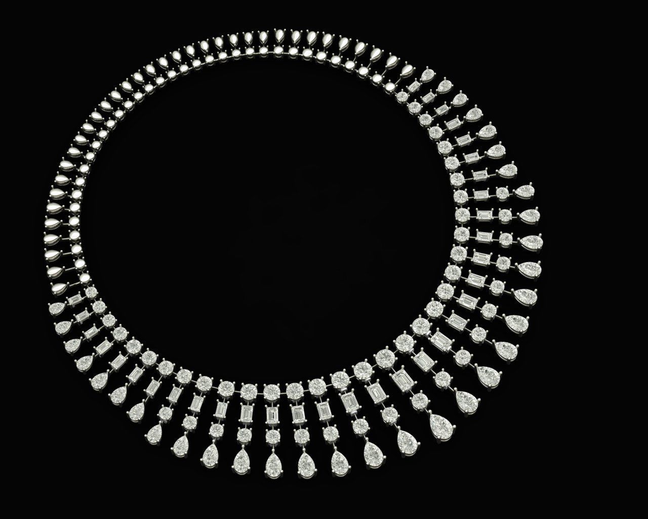 Necklace diamond 3D print model_7