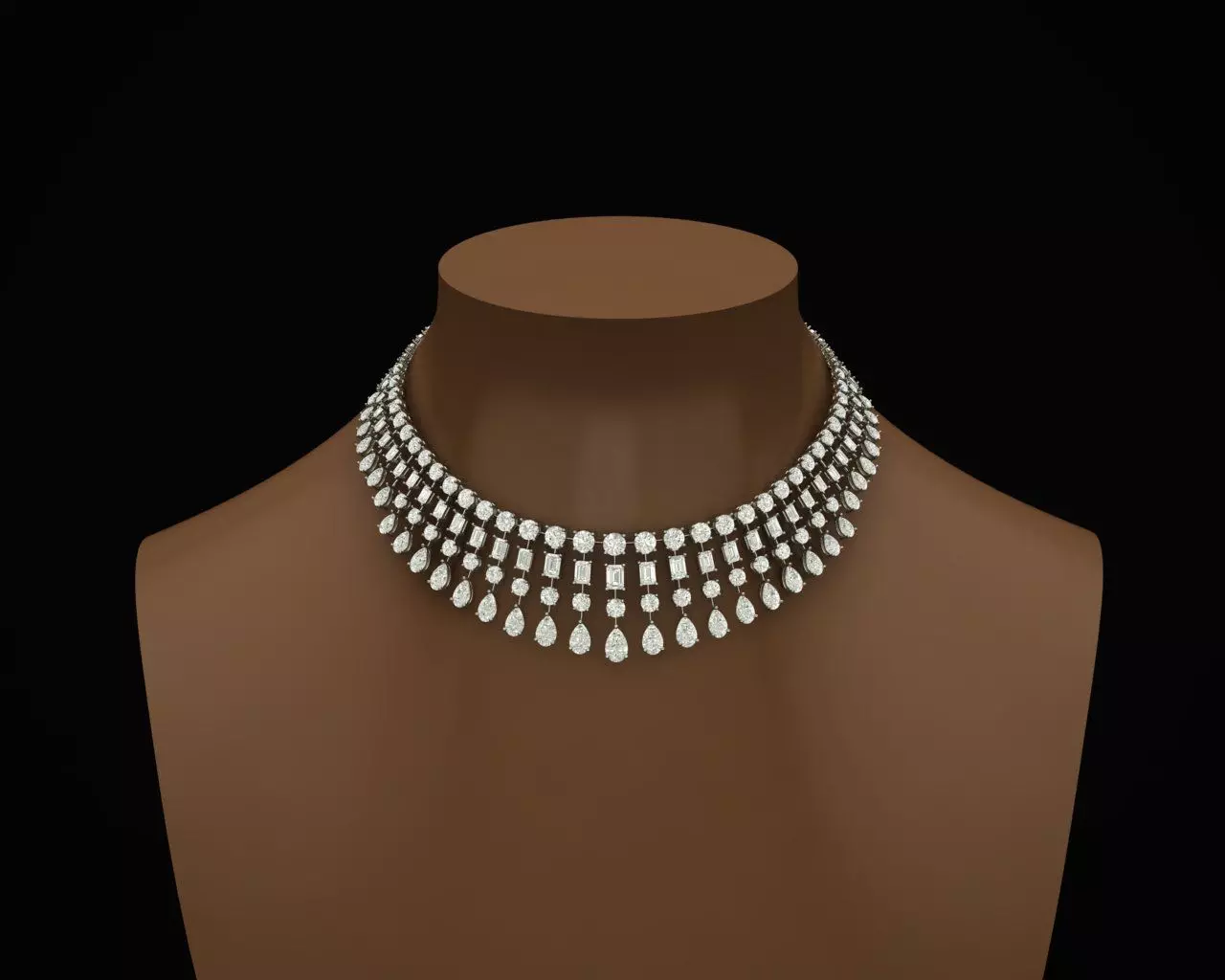 Necklace diamond 3D print model_0