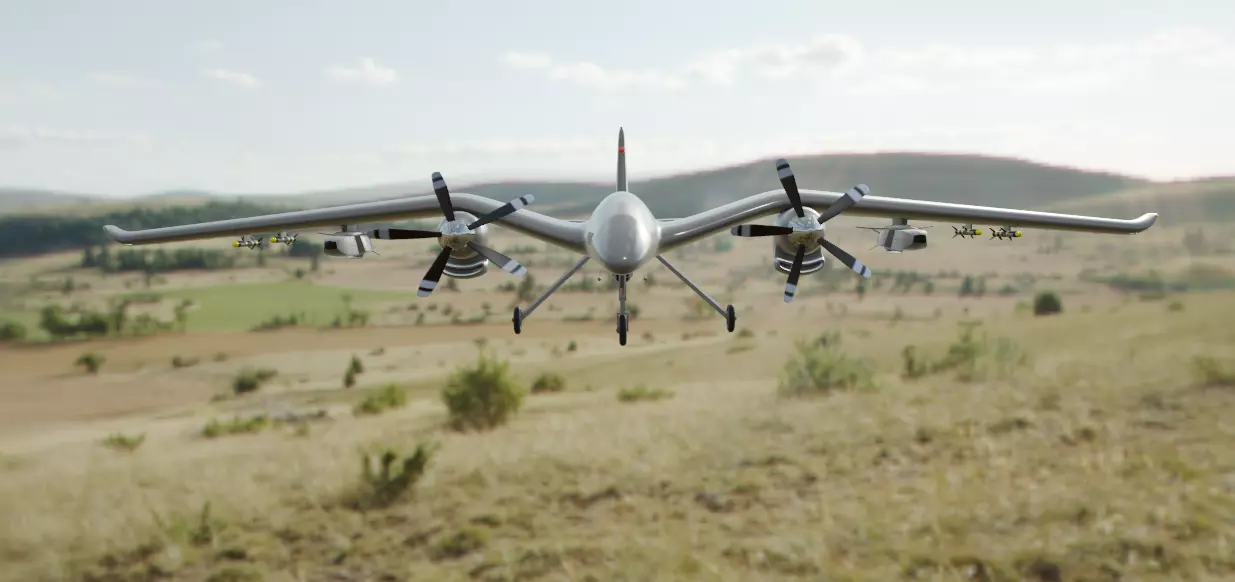 Bayraktar Akinci Tiha Ucav 3D model