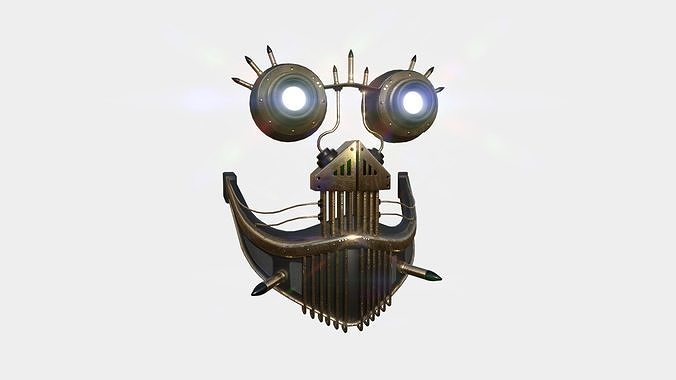 Steampunk Mask A06 Bronze - SciFi Character Design Low-poly 3D model