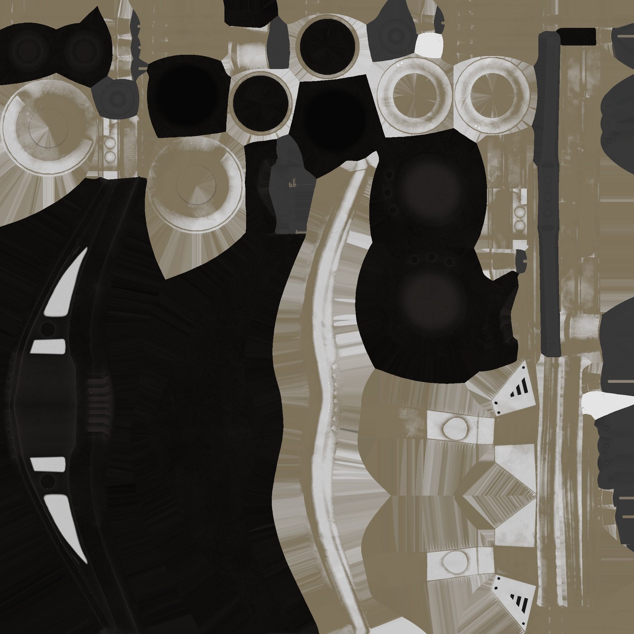 Steampunk Mask A07 White Skull - SciFi Character Design Low-poly 3D model_18