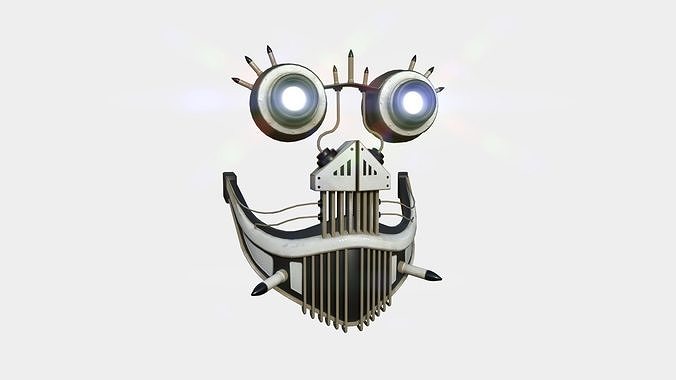Steampunk Mask A07 White Skull - SciFi Character Design Low-poly 3D model