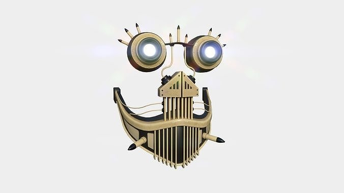 Steampunk Mask A08 Beige - SciFi Character Design Low-poly 3D model