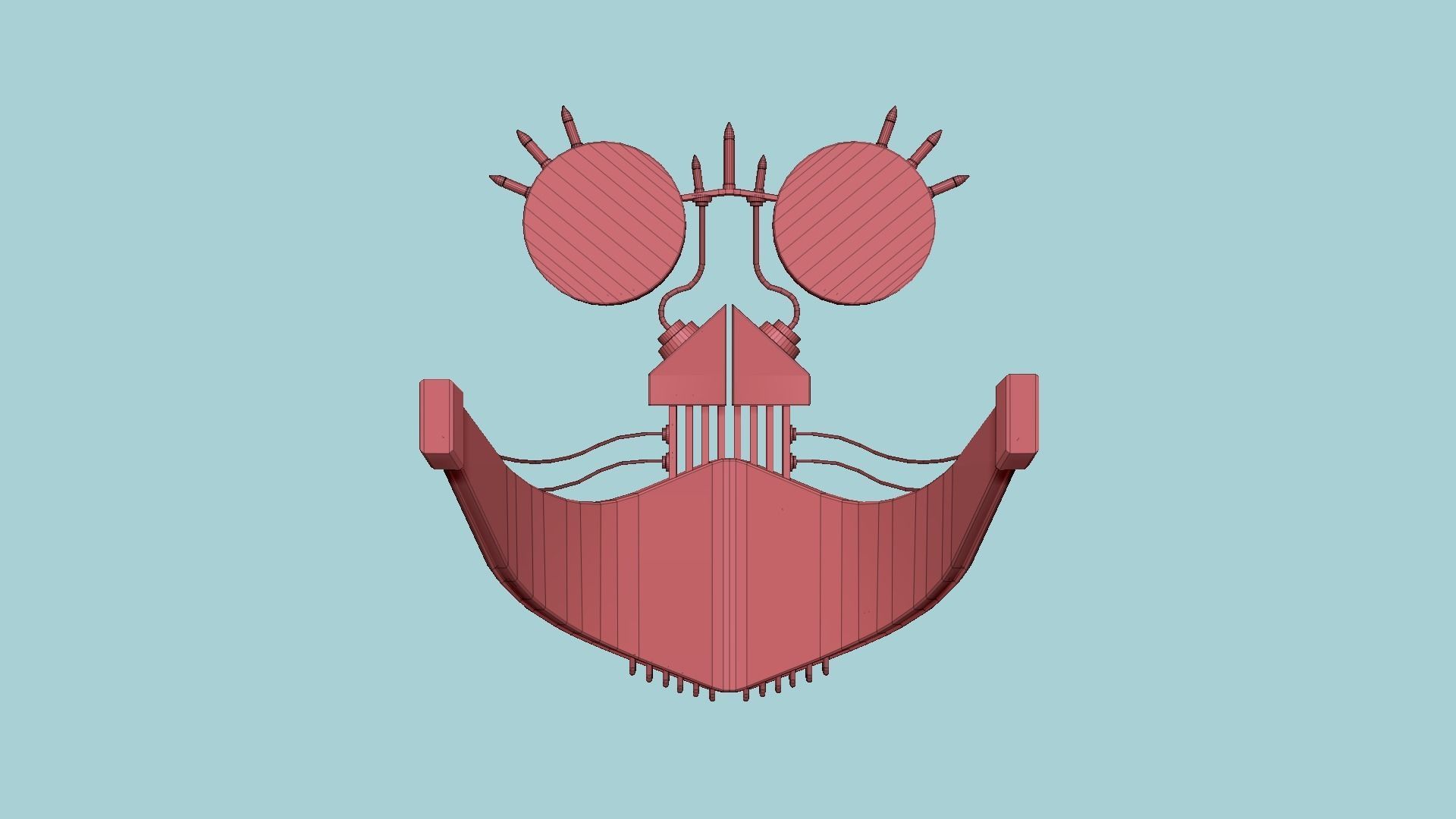 Steampunk Mask A08 Beige - SciFi Character Design Low-poly 3D model_15