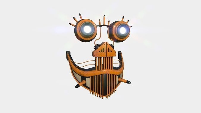Steampunk Mask A09 Yellow - SciFi Character Design Low-poly 3D model