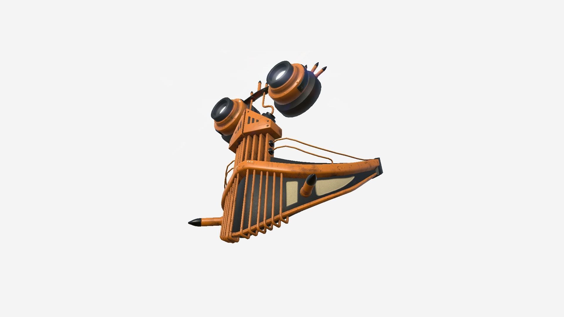 Steampunk Mask A09 Yellow - SciFi Character Design Low-poly 3D model_4