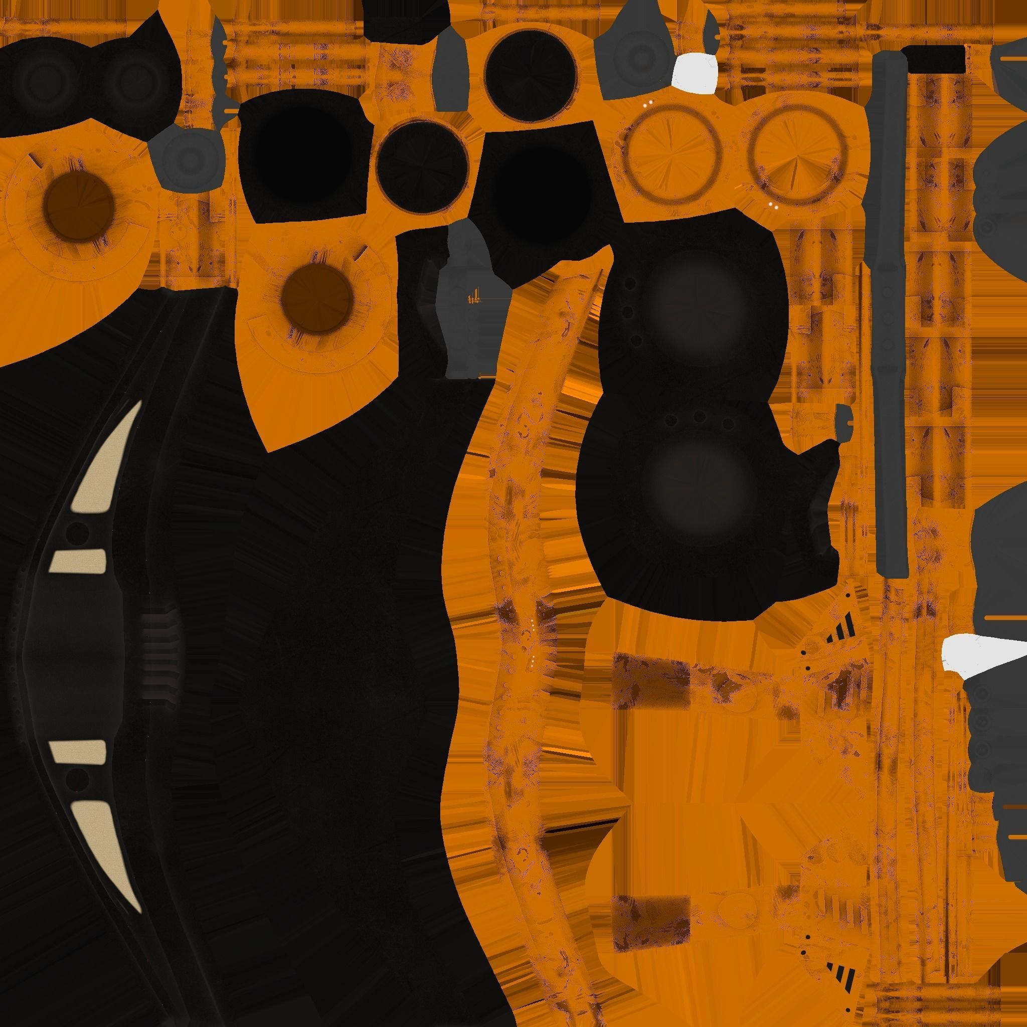 Steampunk Mask A09 Yellow - SciFi Character Design Low-poly 3D model_18