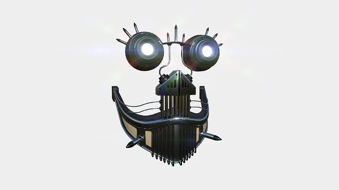Steampunk Mask A10 Old Steel - SciFi Character Design Low-poly 3D model