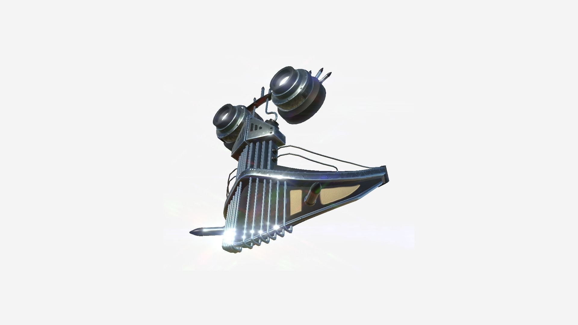 Steampunk Mask A10 Old Steel - SciFi Character Design Low-poly 3D model_4