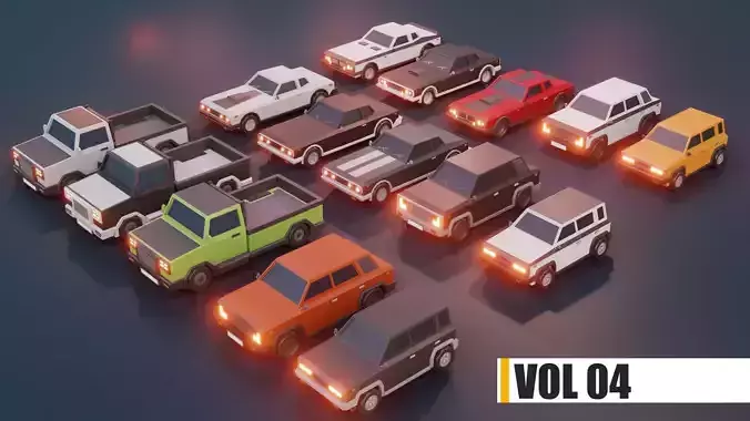 low poly cars vol 04 lowpoly Low-poly 3D model