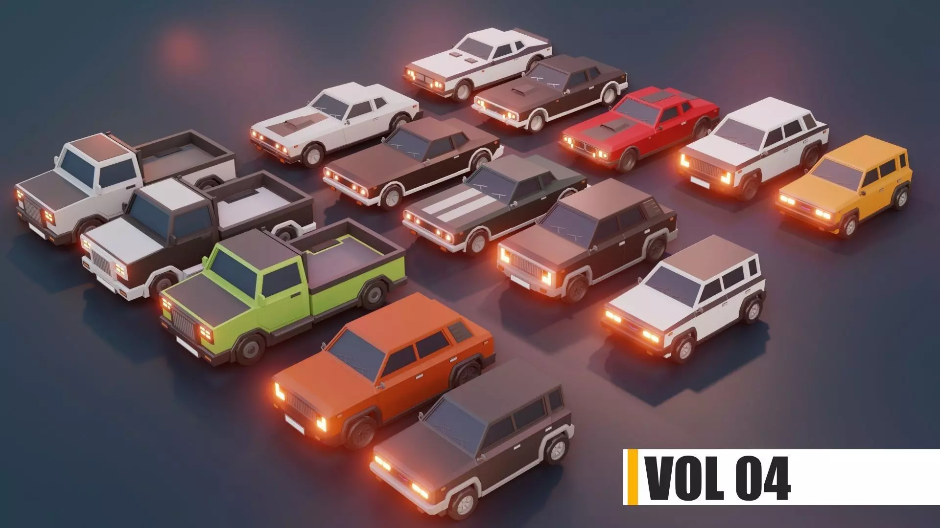 low poly cars vol 04 lowpoly Low-poly 3D model_0
