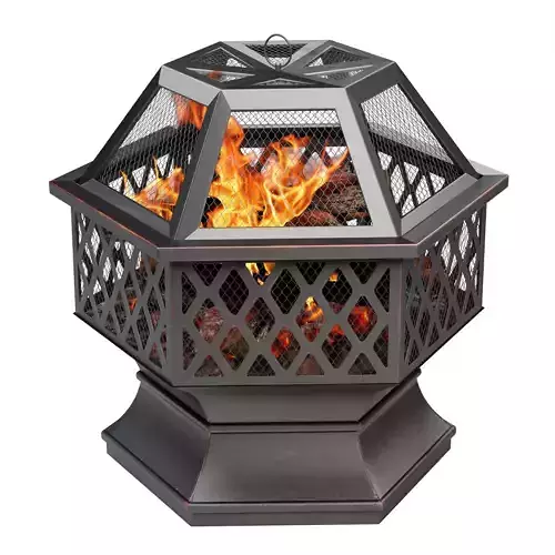 Bronze outdoor fireplace bowl 