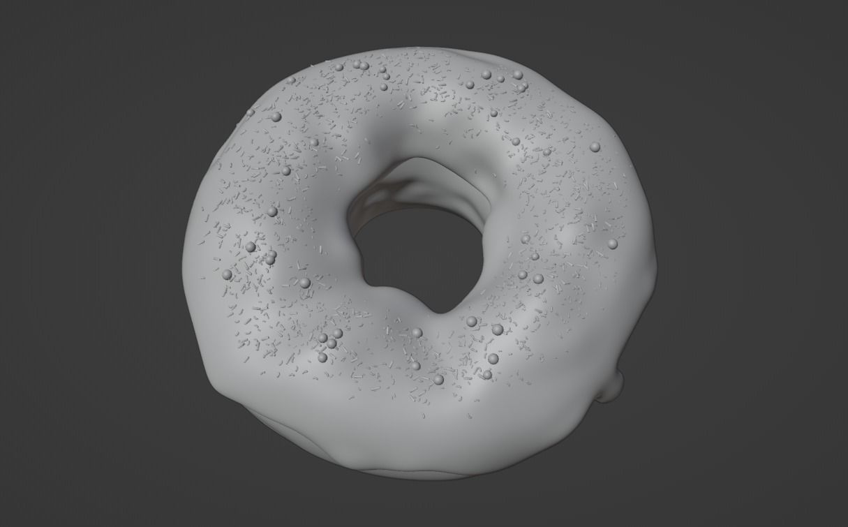 Doughnut chocolate donut with sprinkles 3D model_4