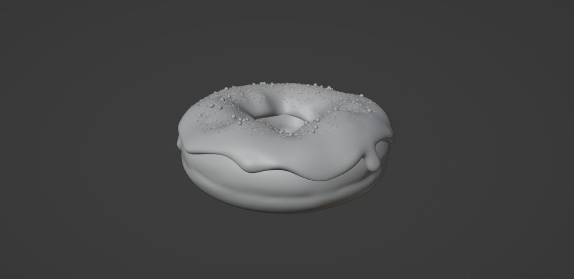 Doughnut chocolate donut with sprinkles 3D model_3