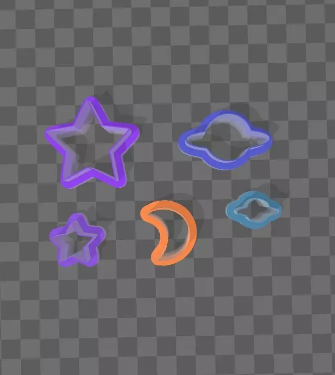 Space polymer clay cutters 3D print model_0