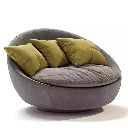 Lacoon-Armchair swivel chair with pillows