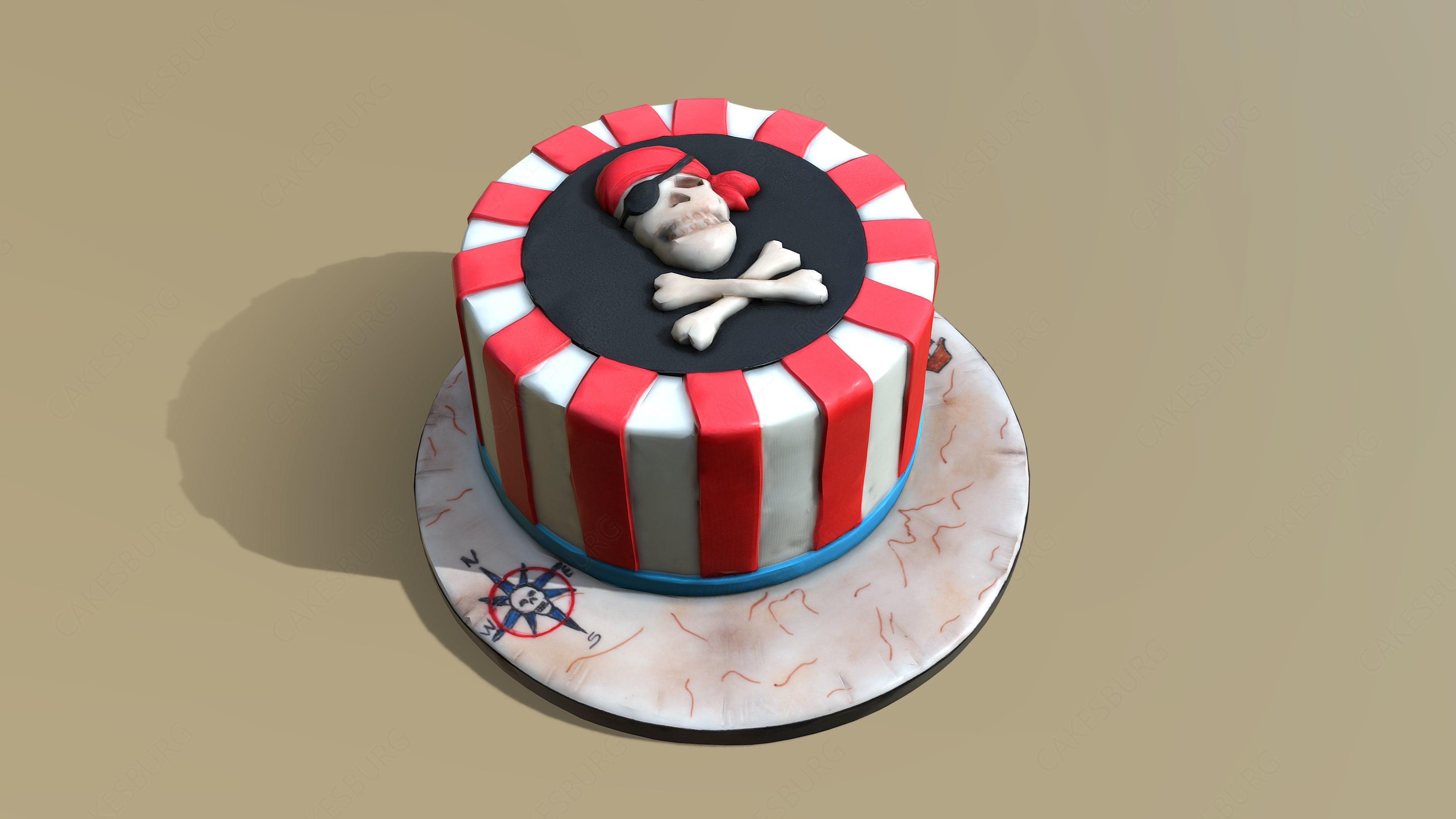 Pirate Cake 3D model_2