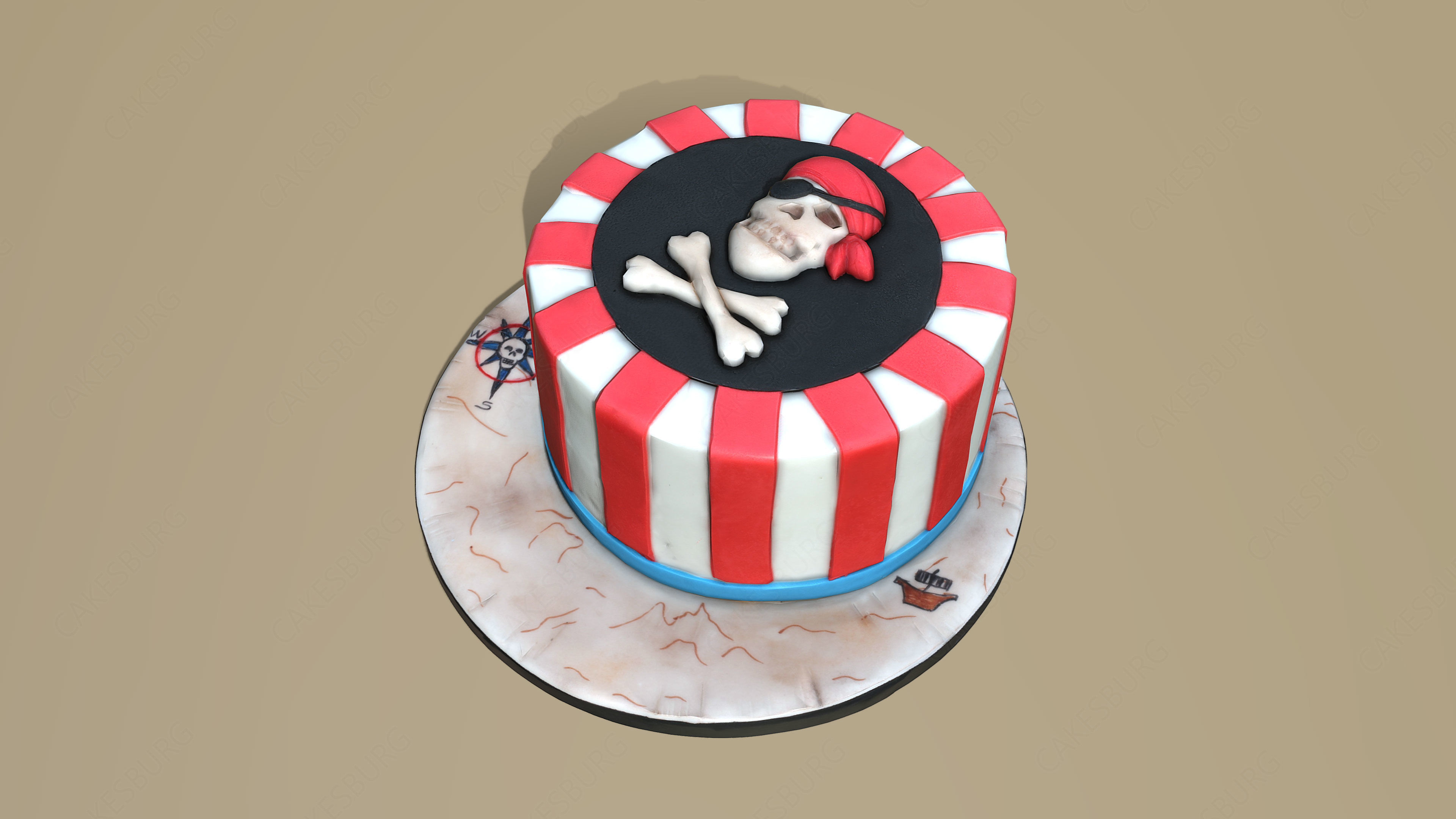 Pirate Cake 3D model_1
