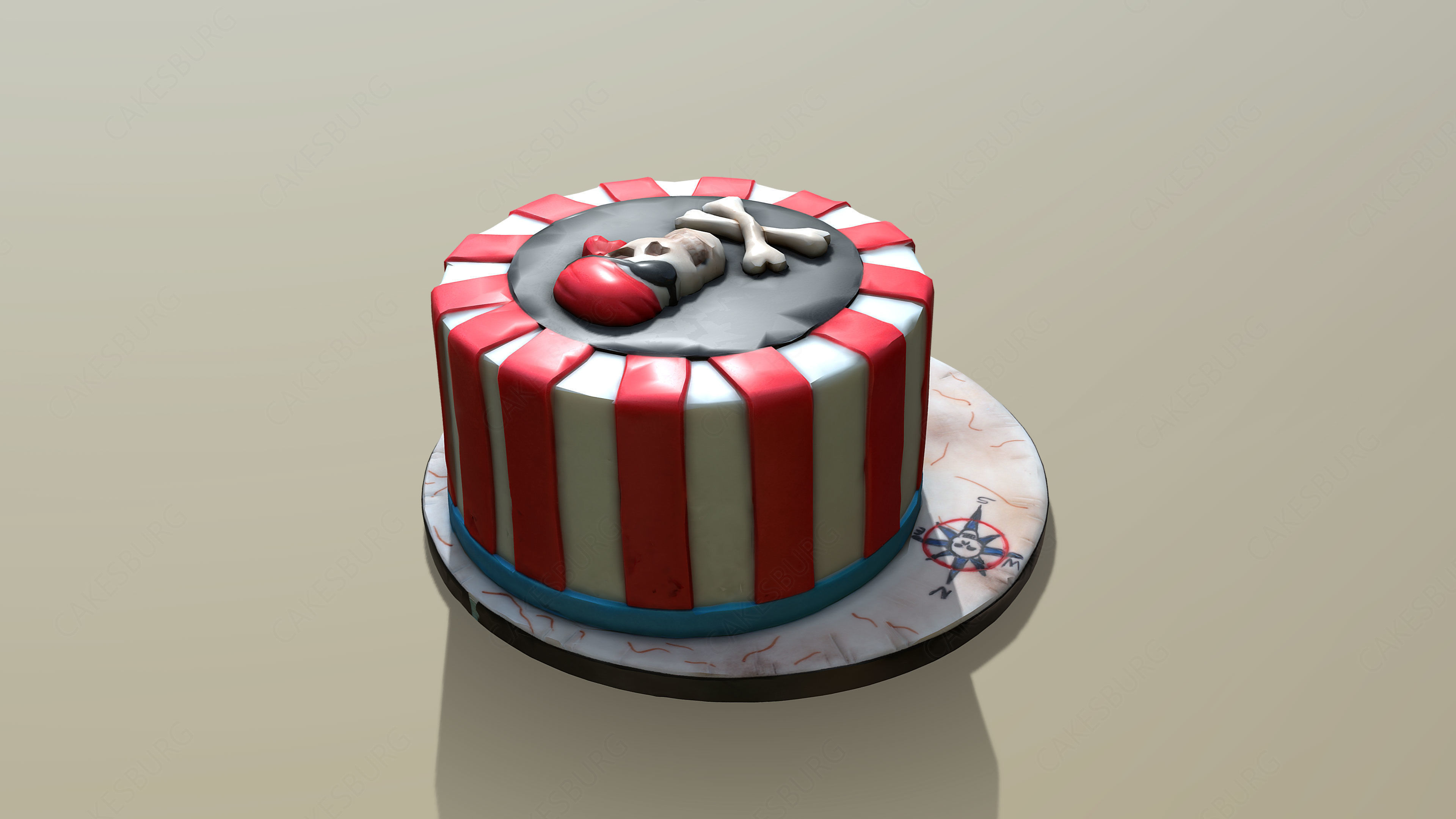 Pirate Cake 3D model_5