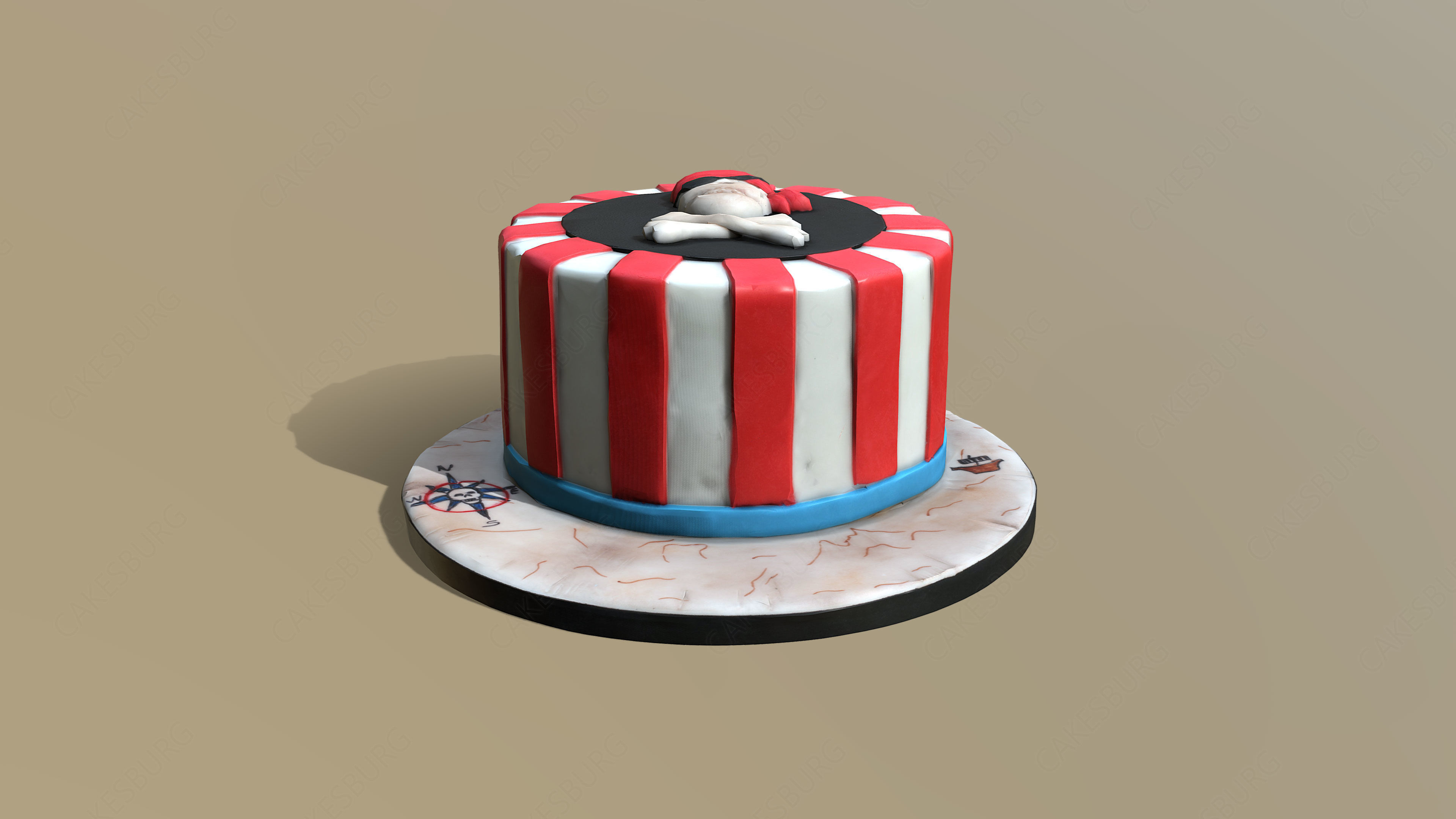 Pirate Cake 3D model_4