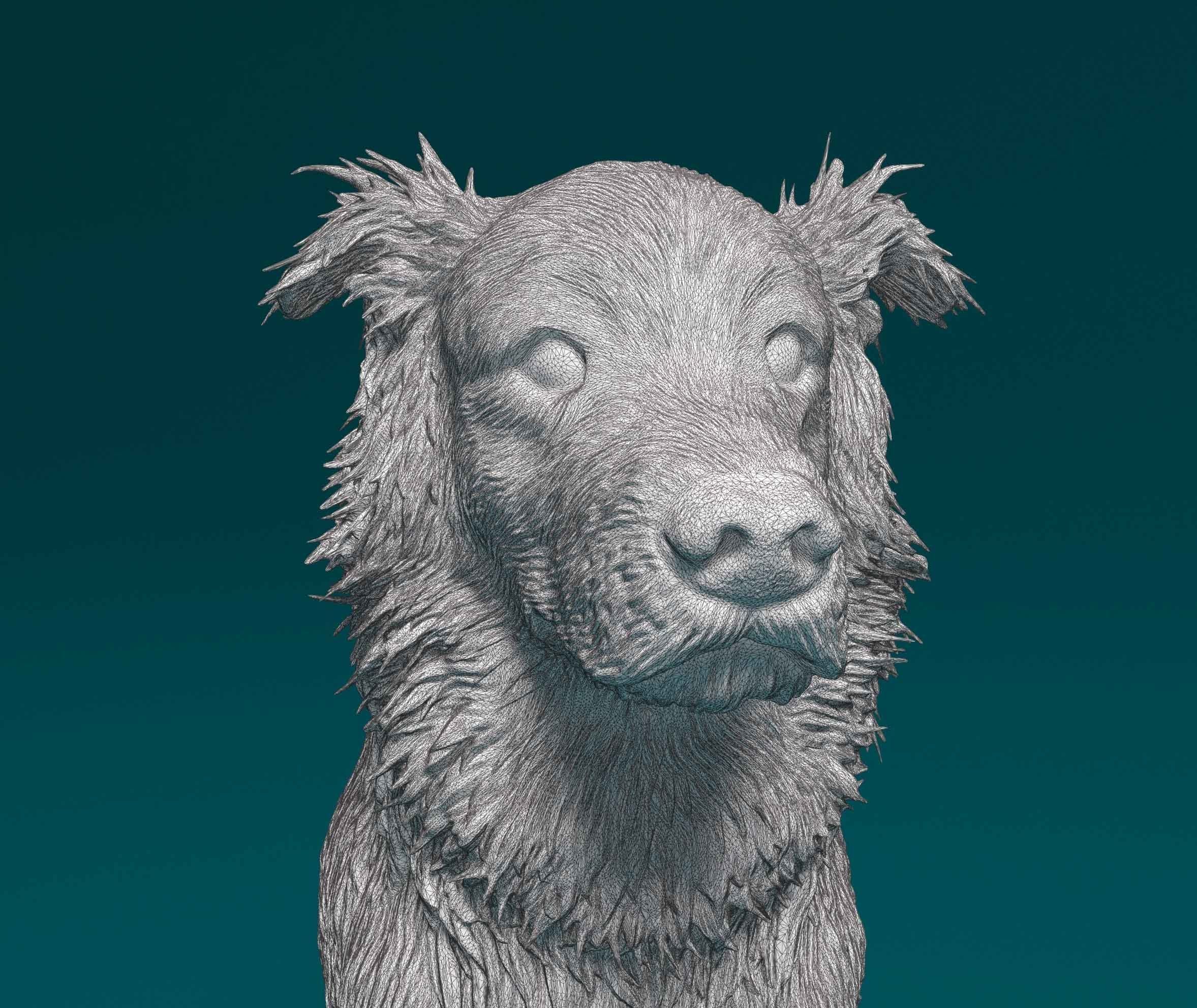 Golden retriever  3D print model_5