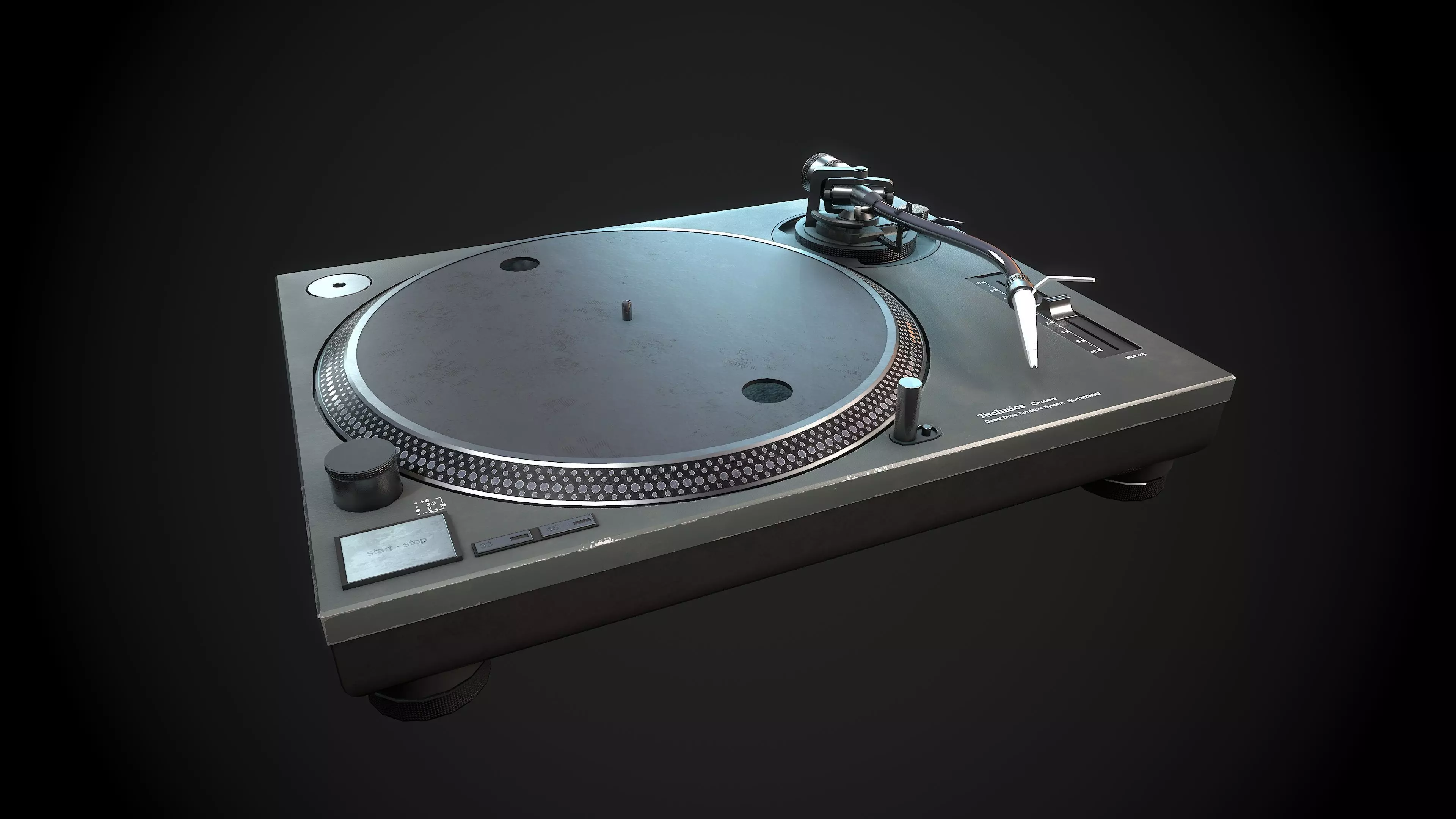 Technics SL 1210 mk2 Turntable Low-poly 3D model