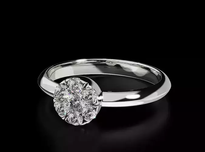 Ring with diamonds imitation of a large stone 691