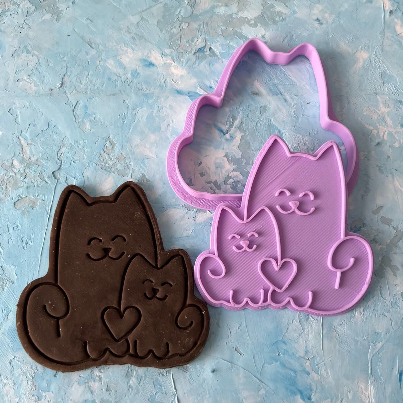  Cats Cookie Cutter 3D print model_1