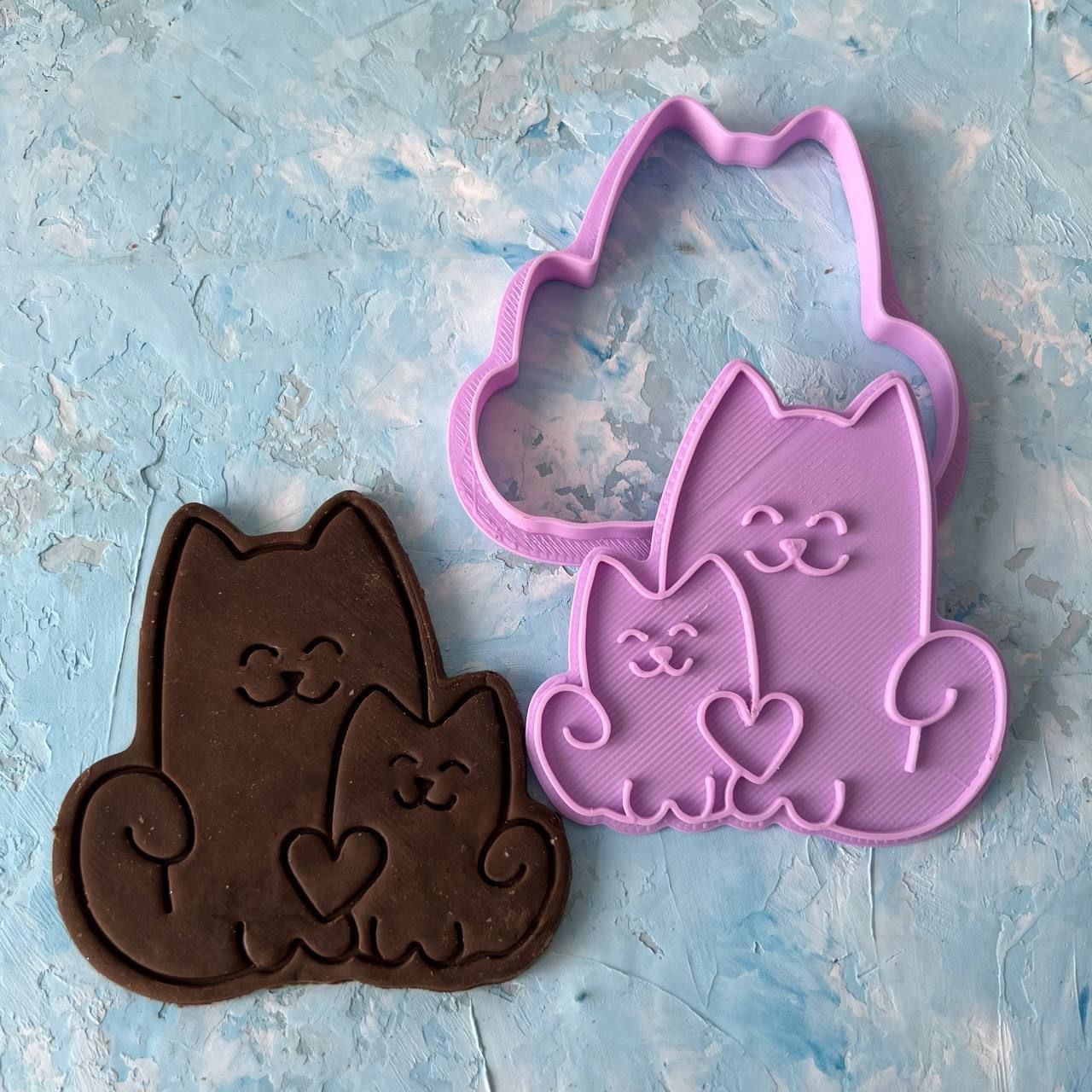  Cats Cookie Cutter 3D print model_2