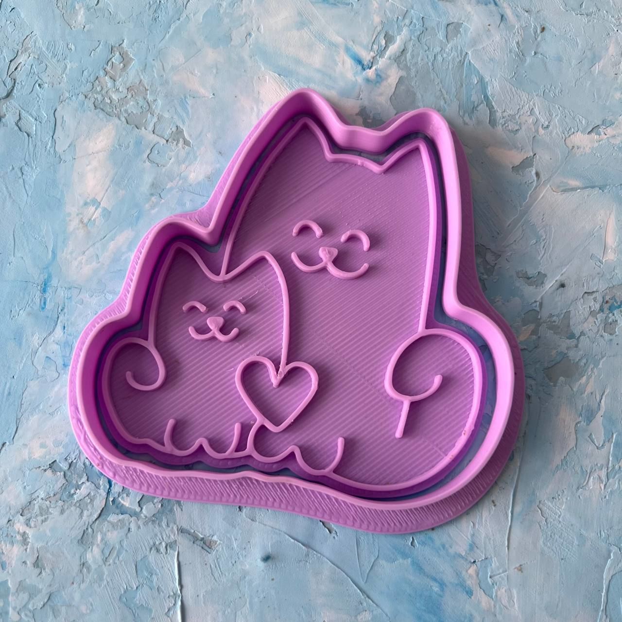  Cats Cookie Cutter 3D print model_4