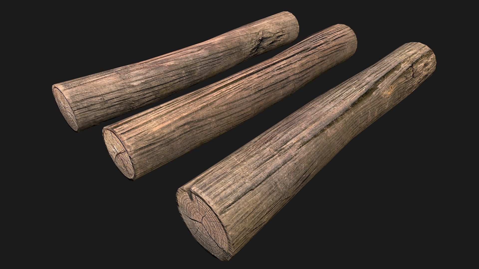 Firewood Logs Low-poly 3D model_19