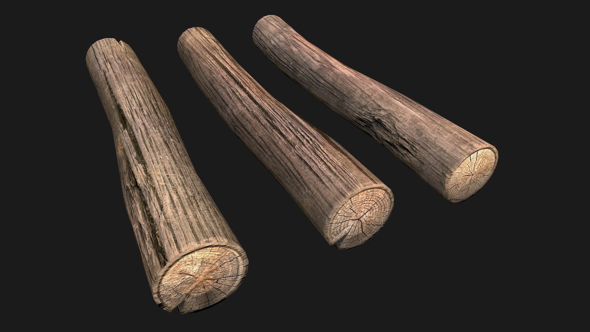 Firewood Logs Low-poly 3D model_3