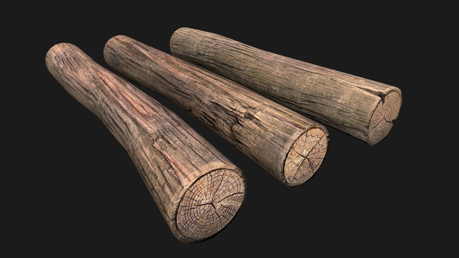 Firewood Logs Low-poly 3D model_18