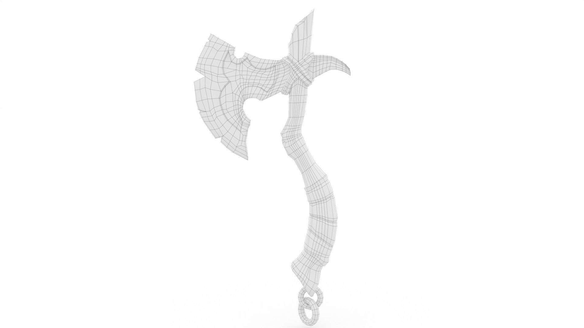 Viking Axe Low-poly 3D model_7