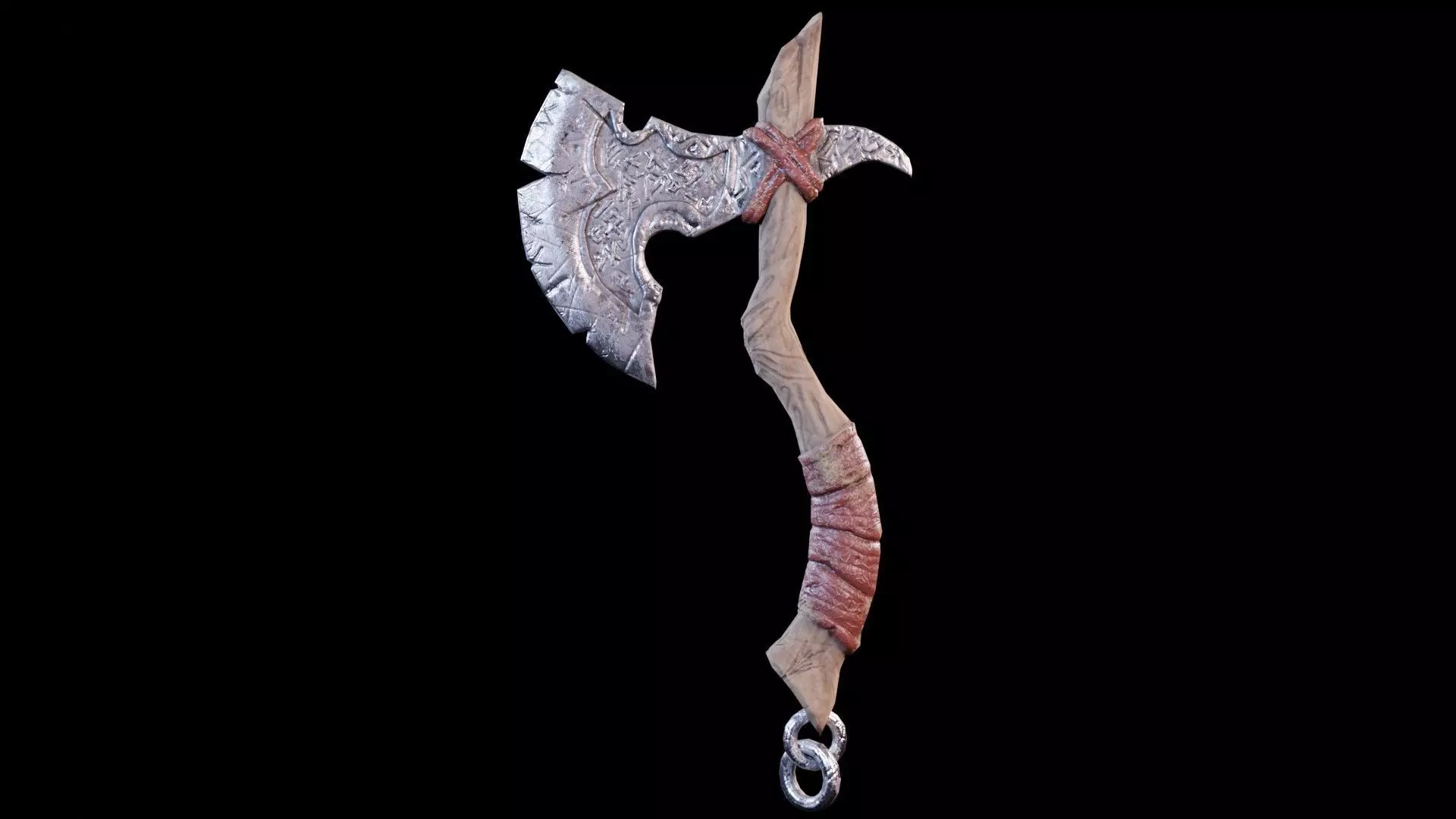 Viking Axe Low-poly 3D model_0