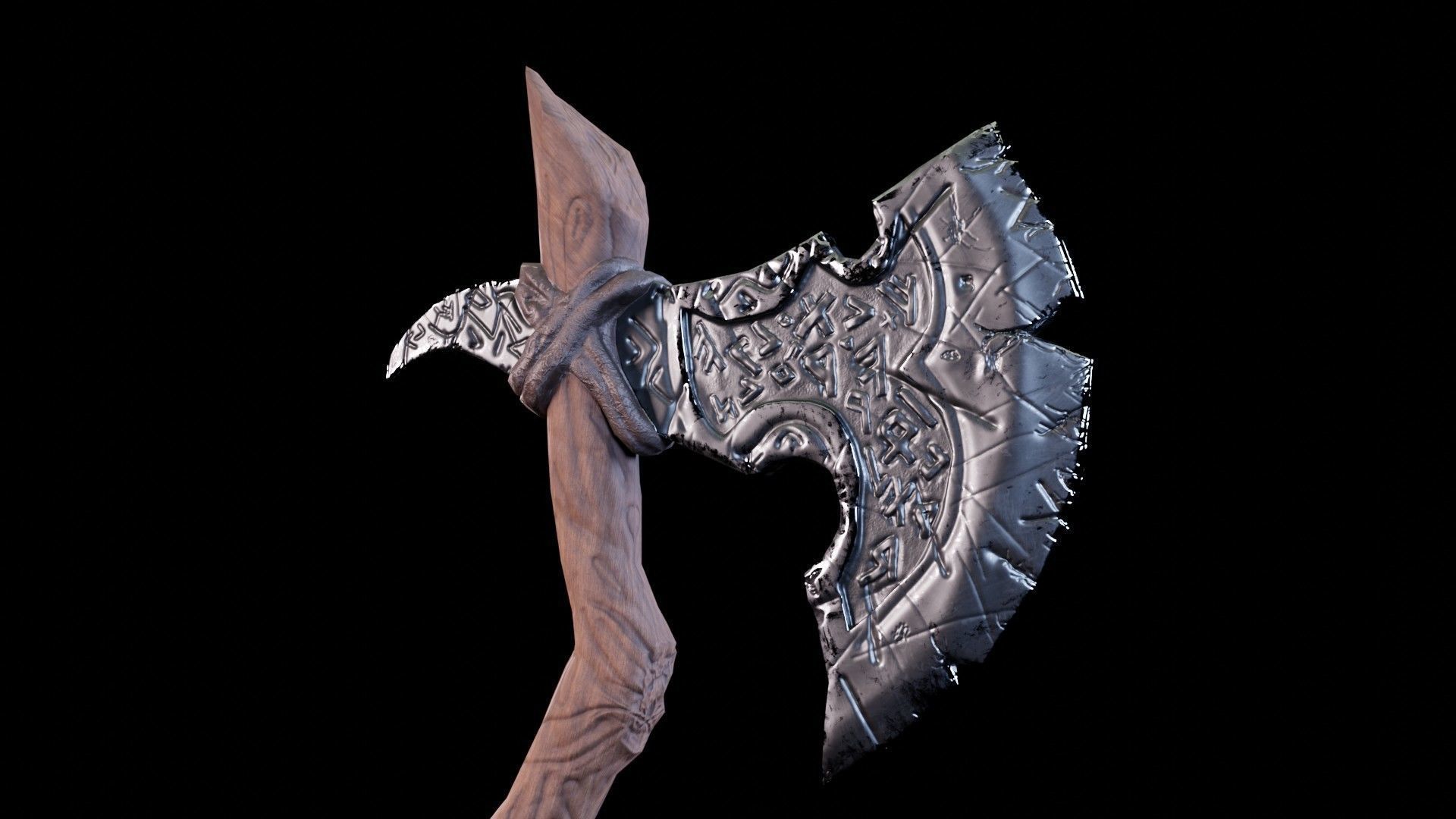 Viking Axe Low-poly 3D model_4