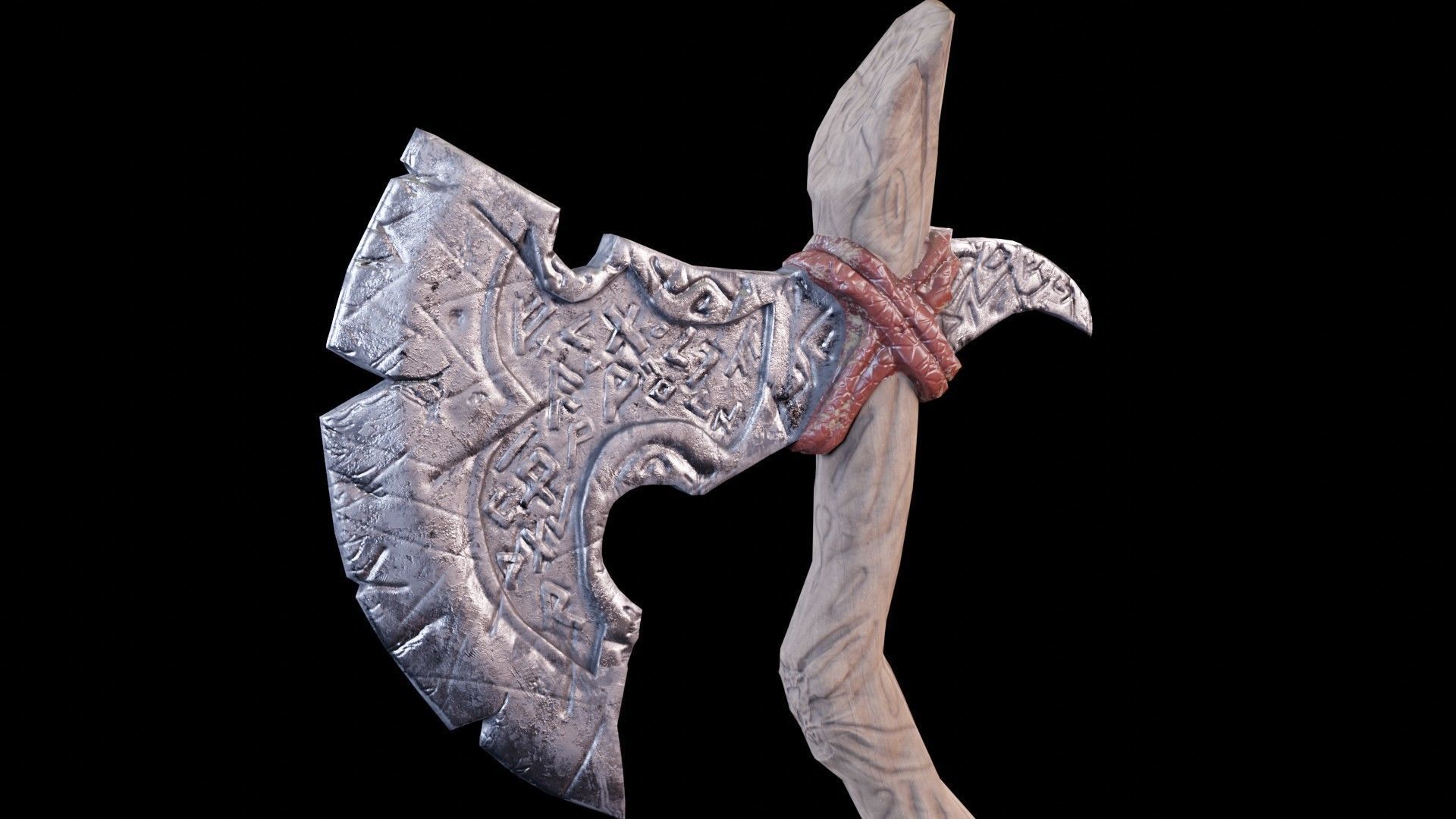Viking Axe Low-poly 3D model_3
