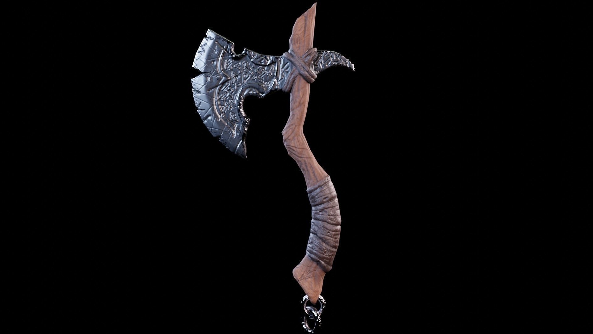 Viking Axe Low-poly 3D model_2