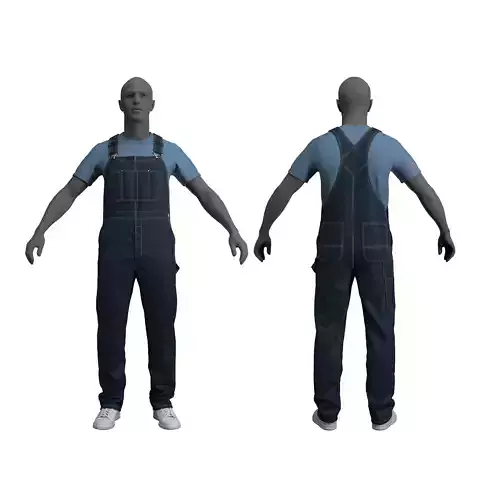 Dickies Mens Bib Overall - Marvelous Designer 3D model