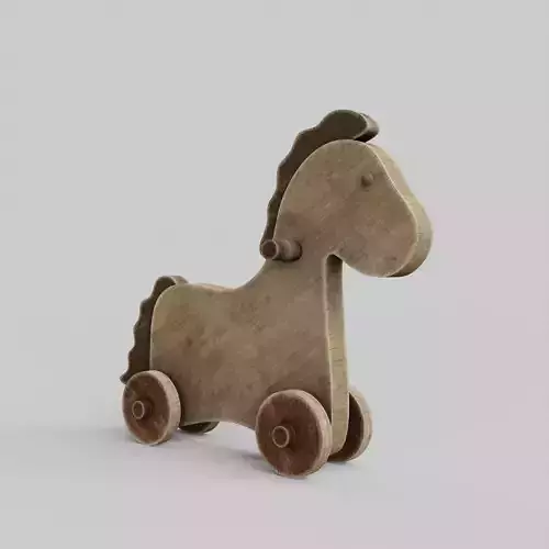 Rocking Wooden Horse Old Vintage Toy