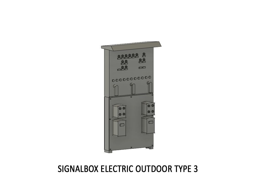 SIG-0002 Signal box set for electric control H0-scale 16 items 3D print model_4