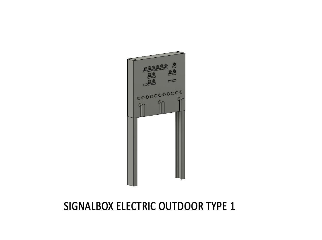 SIG-0002 Signal box set for electric control H0-scale 16 items 3D print model_2