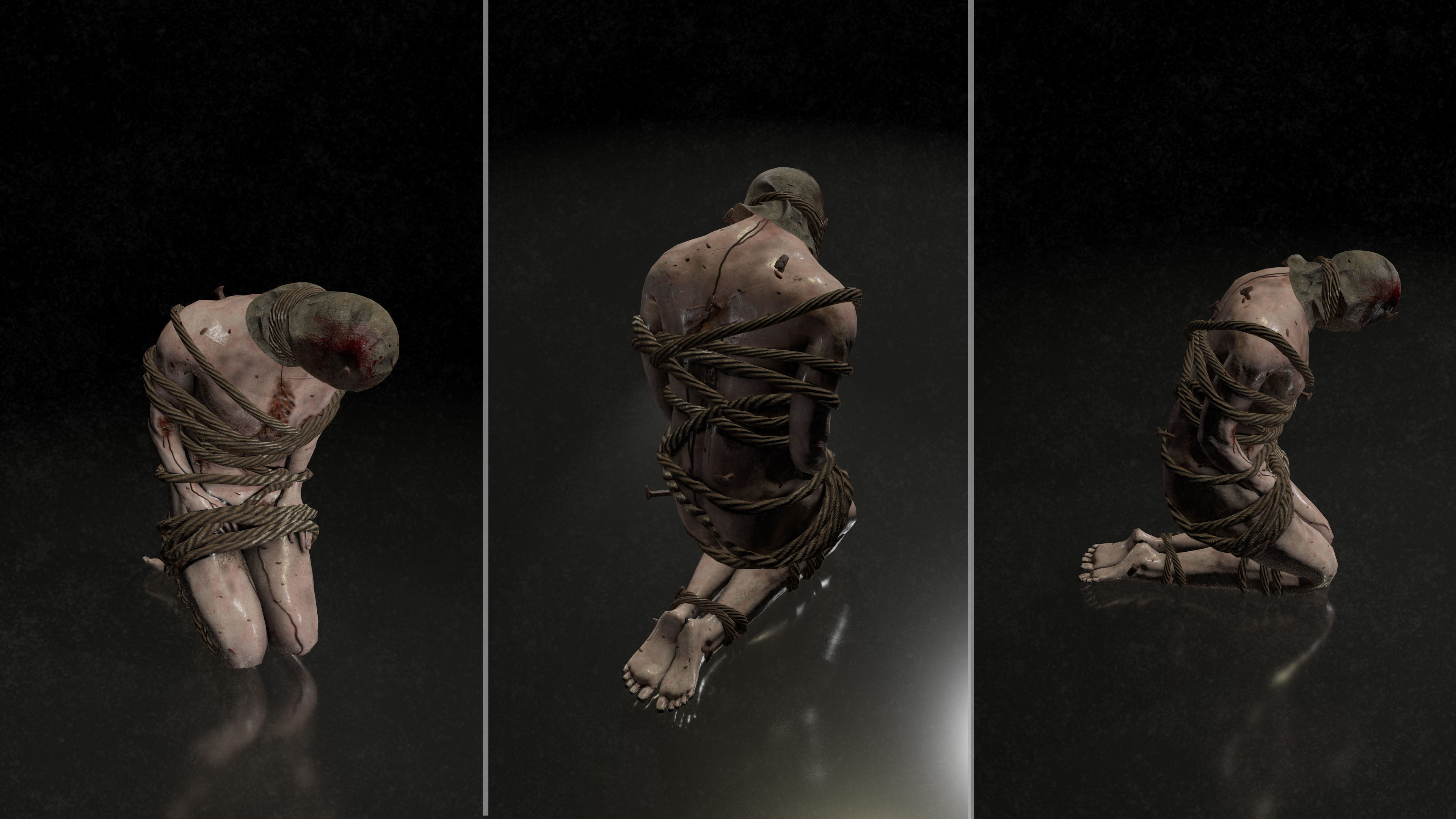 Horror Assets - Male Corpses Pack Low-poly 3D model_3