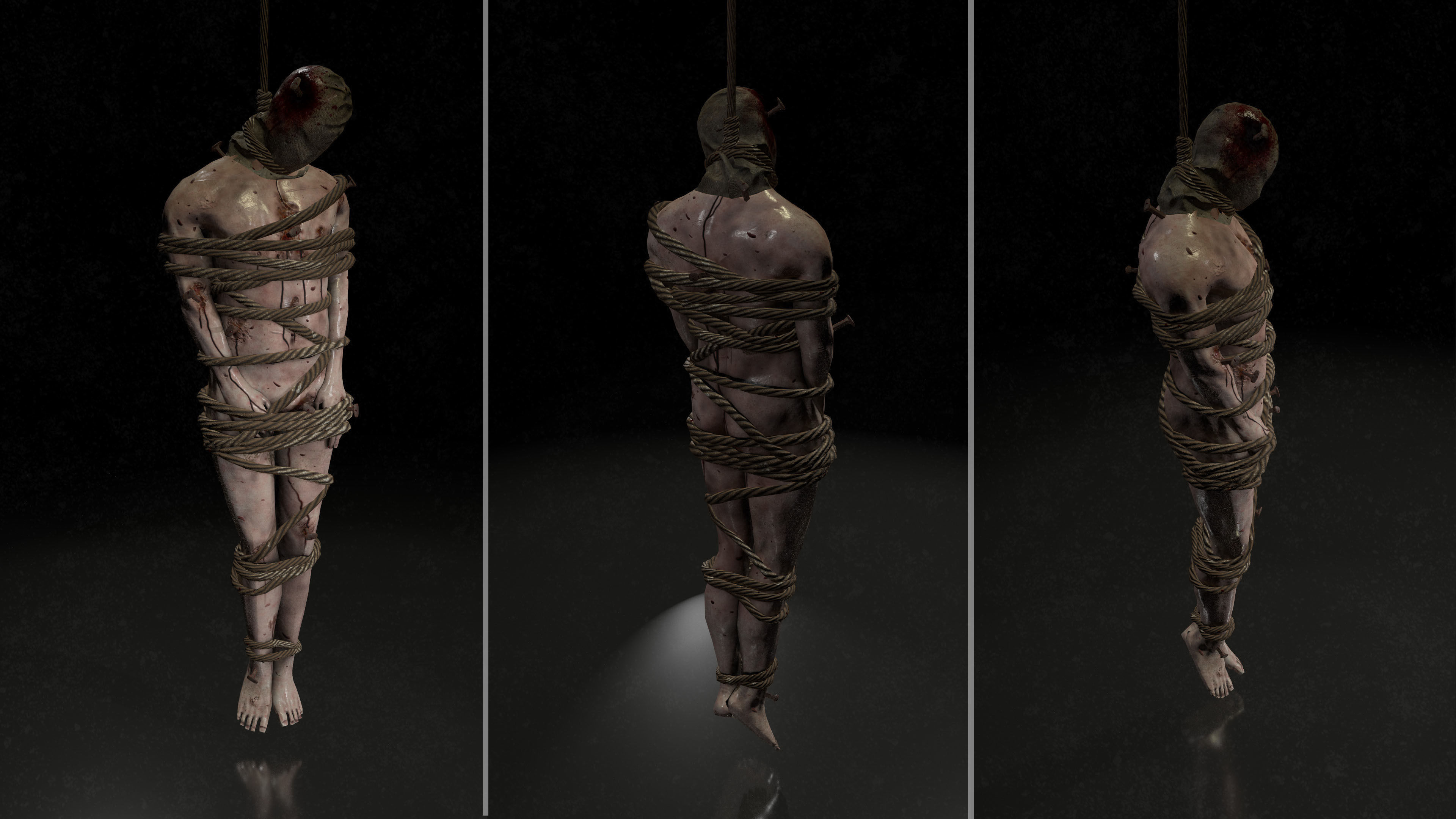 Horror Assets - Male Corpses Pack Low-poly 3D model_13