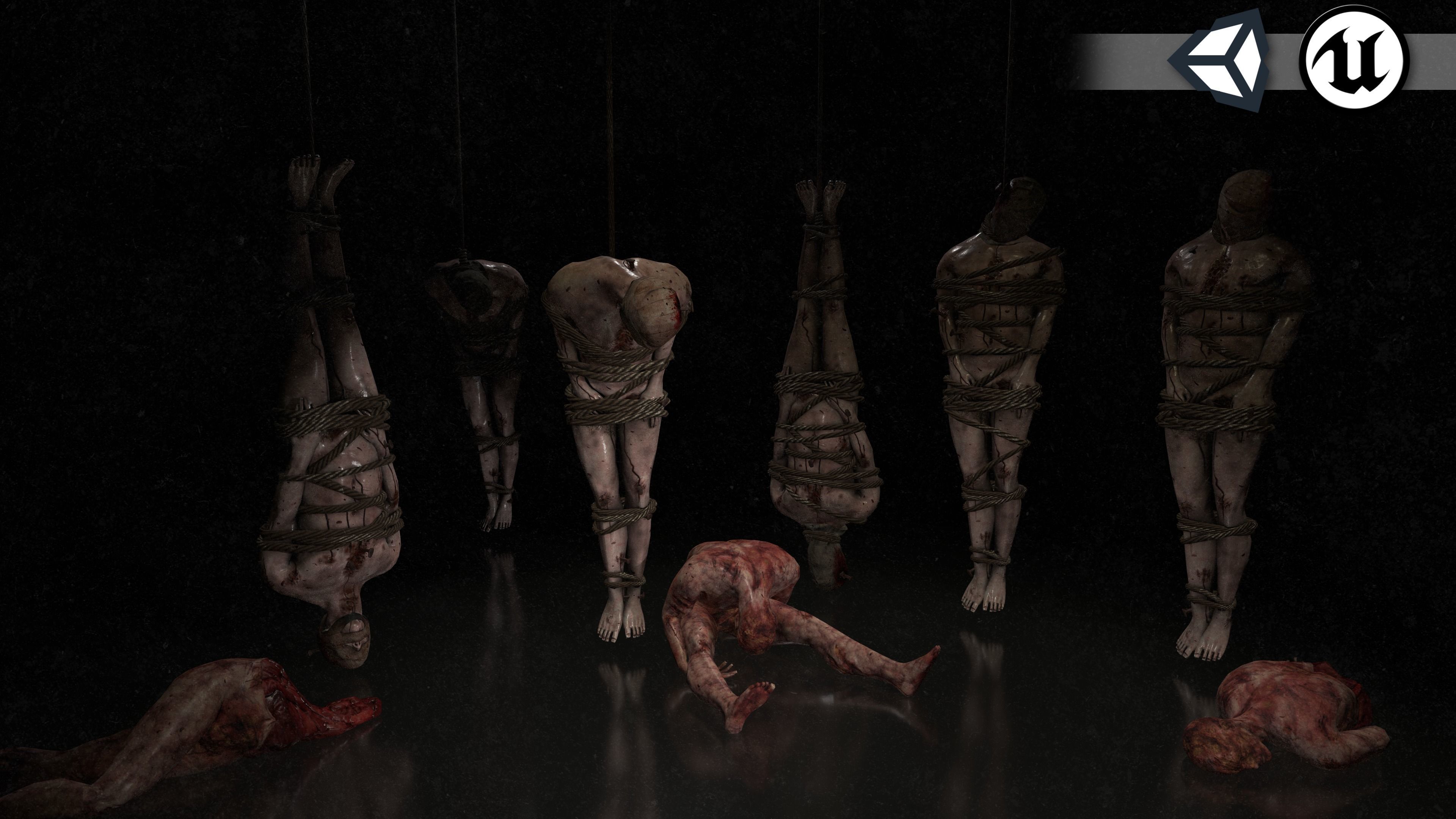 Horror Assets - Male Corpses Pack Low-poly 3D model_0