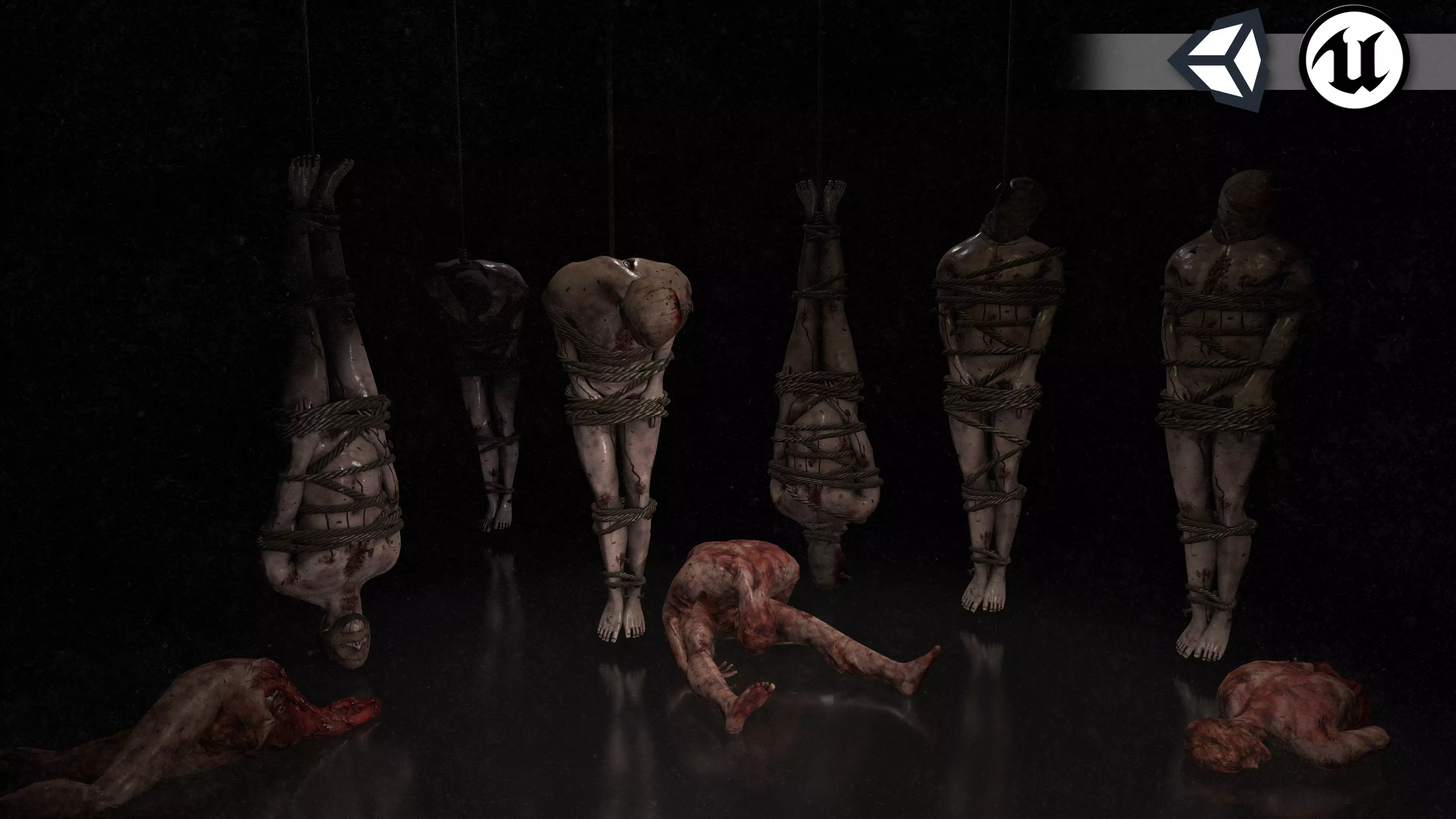 Horror Assets - Male Corpses Pack Low-poly 3D model_0