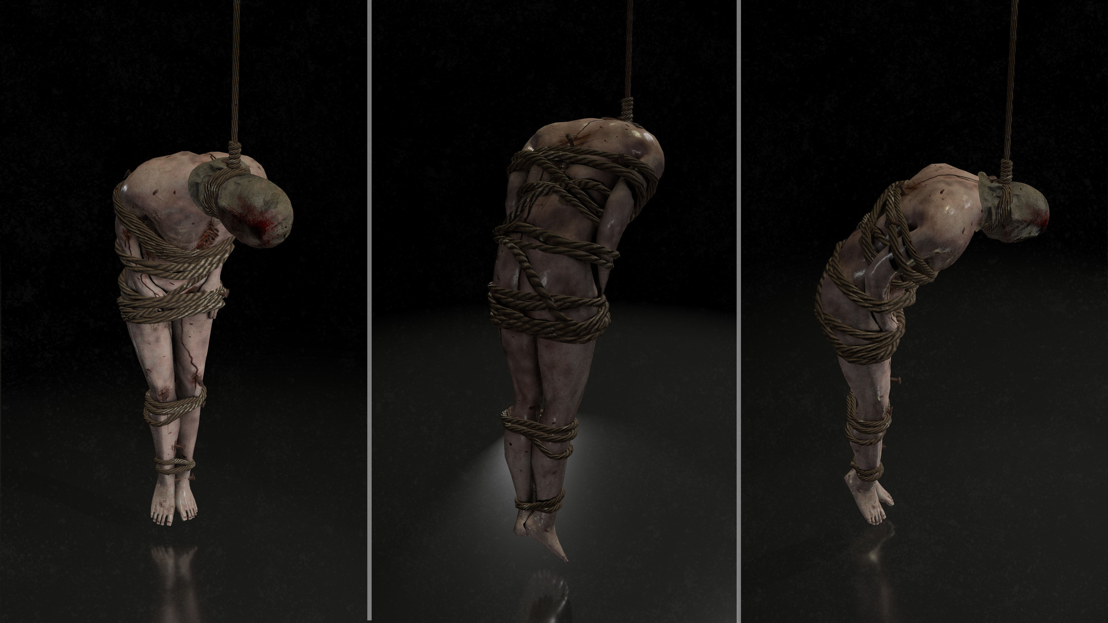 Horror Assets - Male Corpses Pack Low-poly 3D model_11