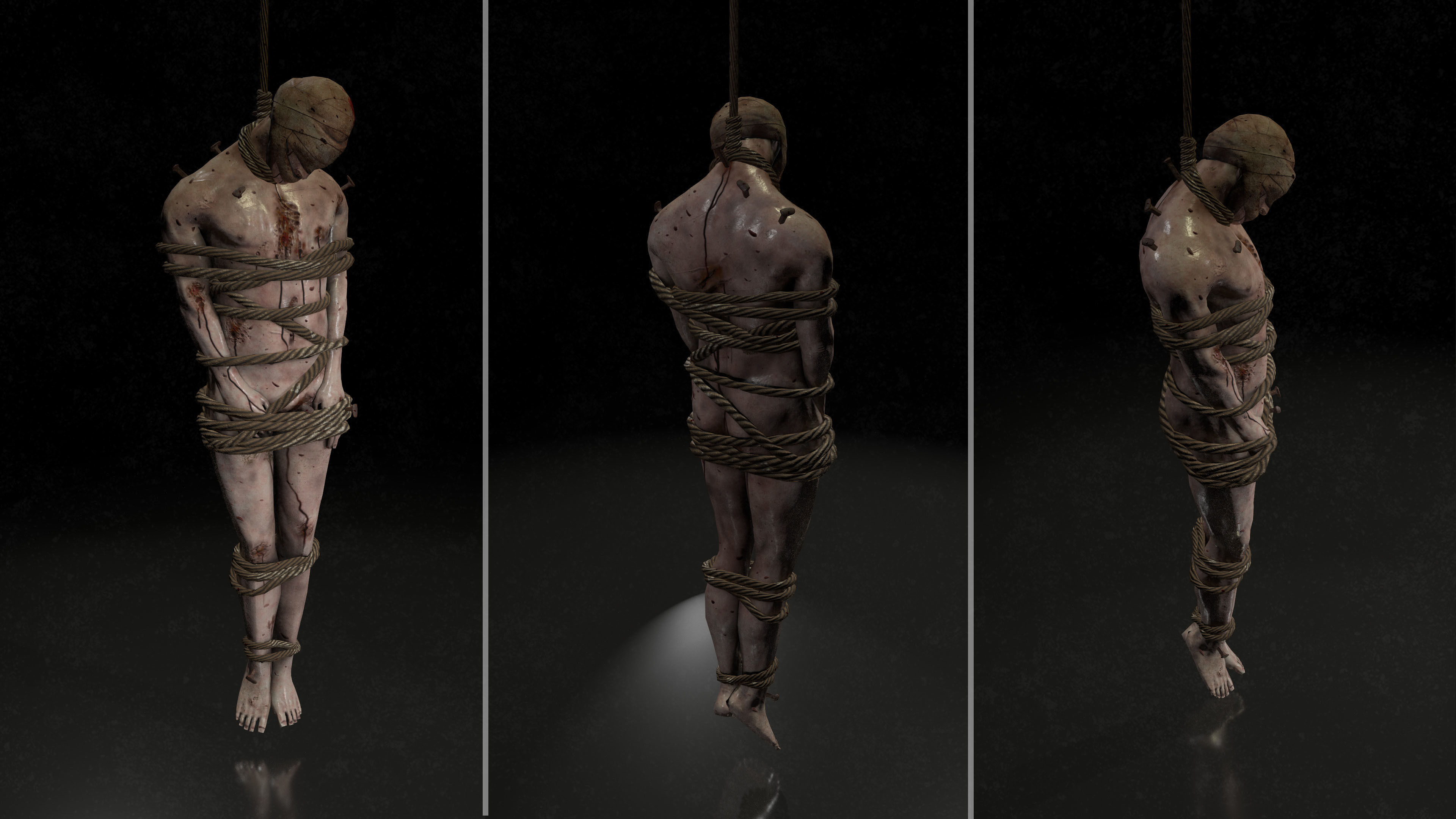 Horror Assets - Male Corpses Pack Low-poly 3D model_12